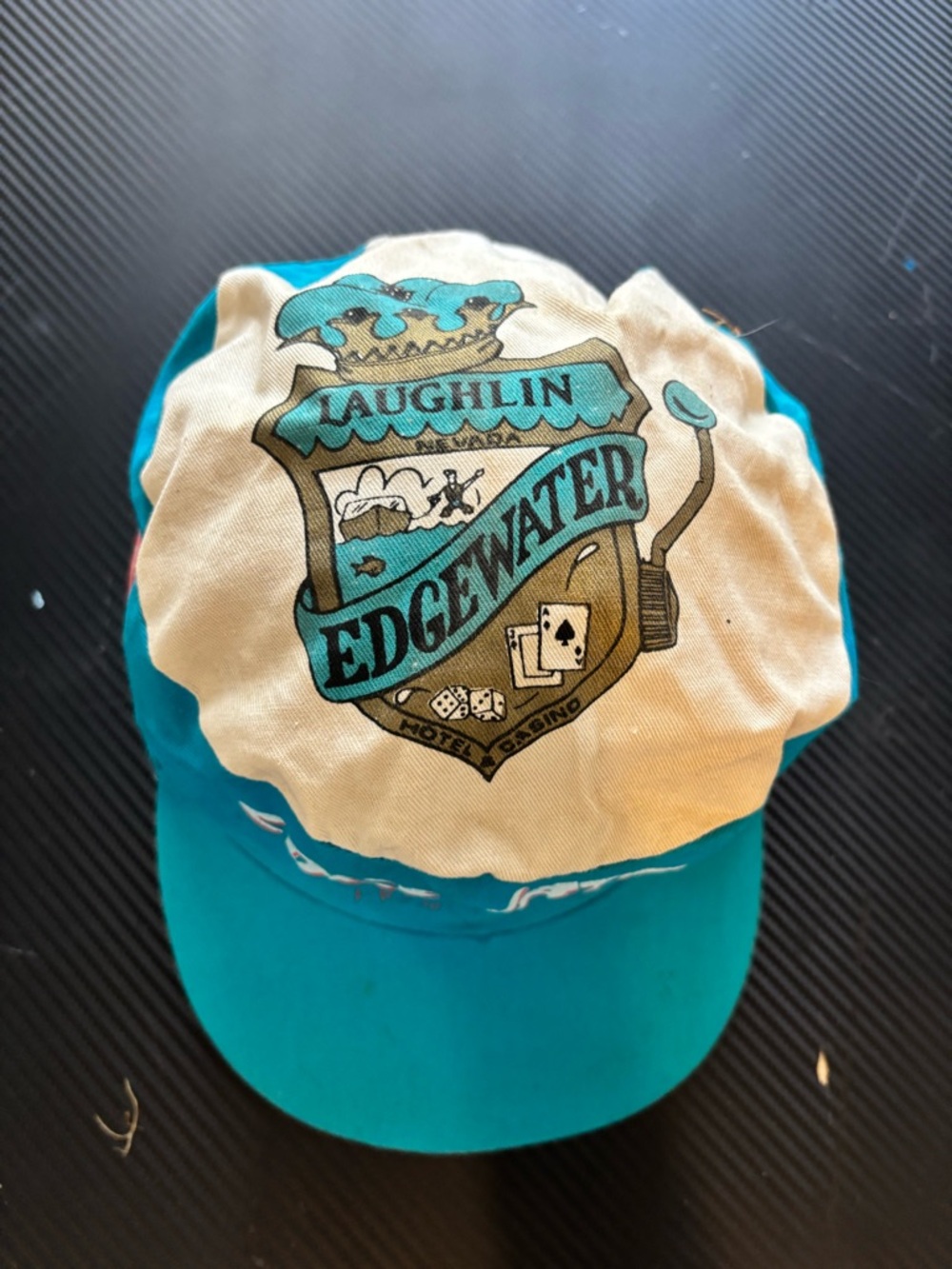Vintage Laughlin Edgewater Teal Trucker Cap